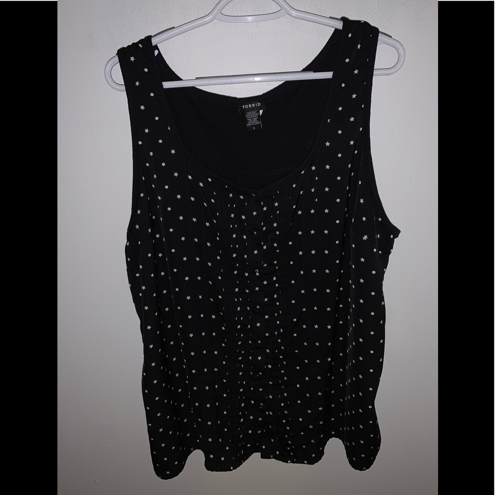 TORRID sz2 button down blouse with polka dots